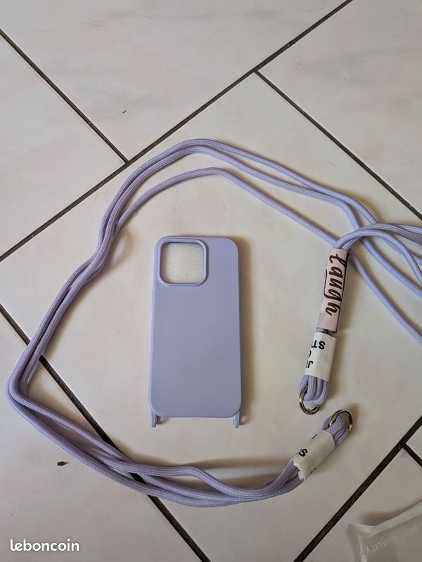 Coque cordon Jeong Gam Studio – iPhone 15 Pro – Violet Lilas / Lavande – NEUF (image 2)