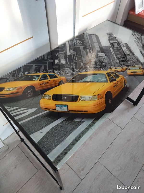 ✅ Bureau verre trempé Taxi jaune new-yorkais nickel 👌 (image 1)