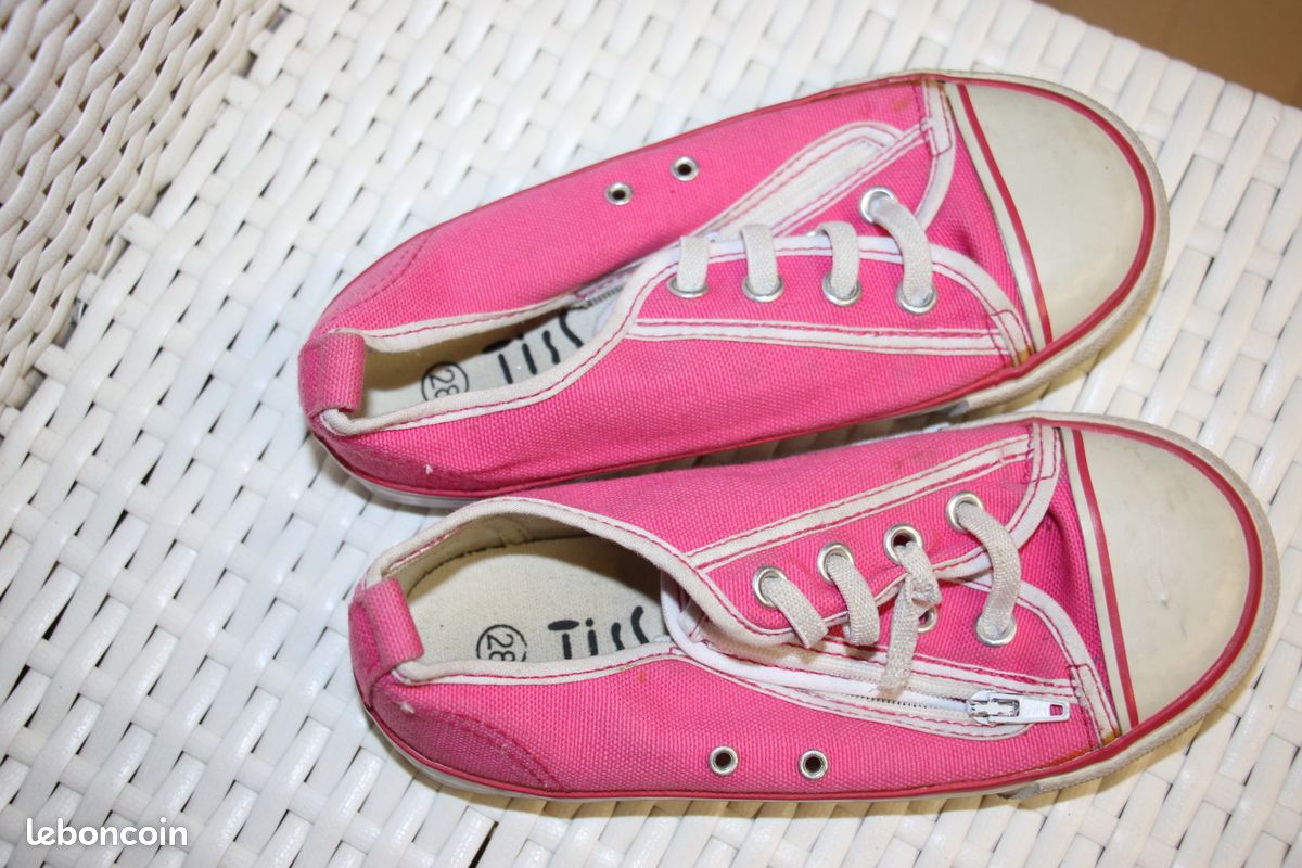 Baskets rose toile taille 28 chloe03 (image 1)