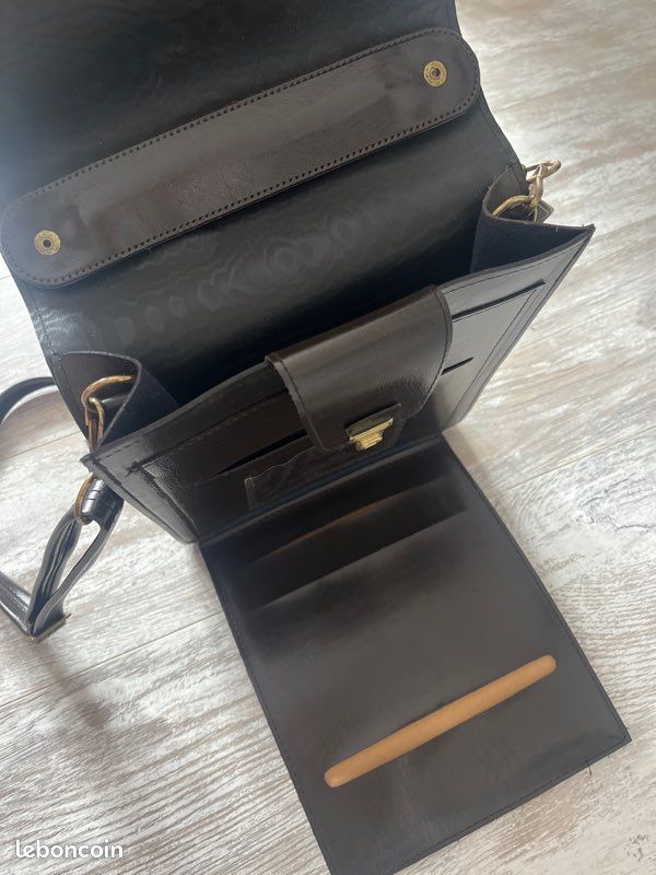 Sac pochette avec sangle vintage marron (image 5)