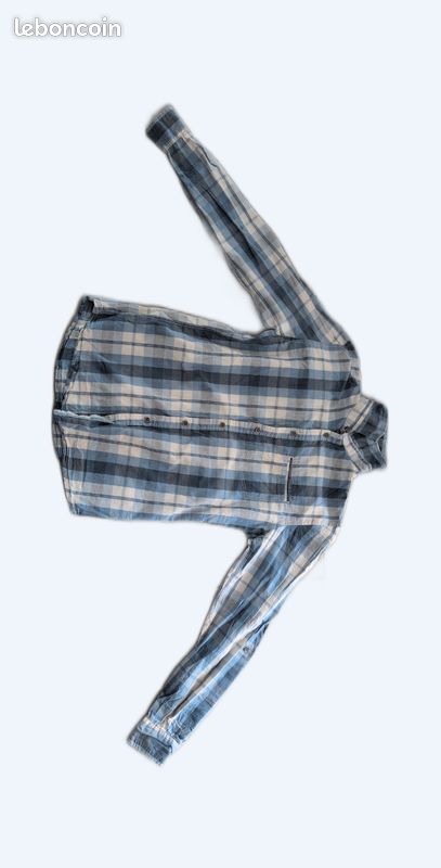 Chemise carreaux bleu blanc (image 1)
