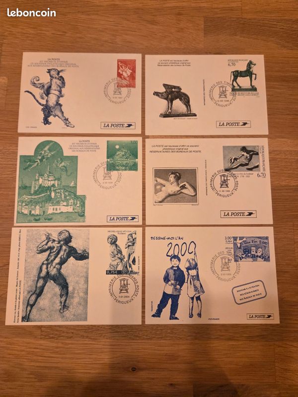 Lot de 6 cartes souvenir poste (image 1)