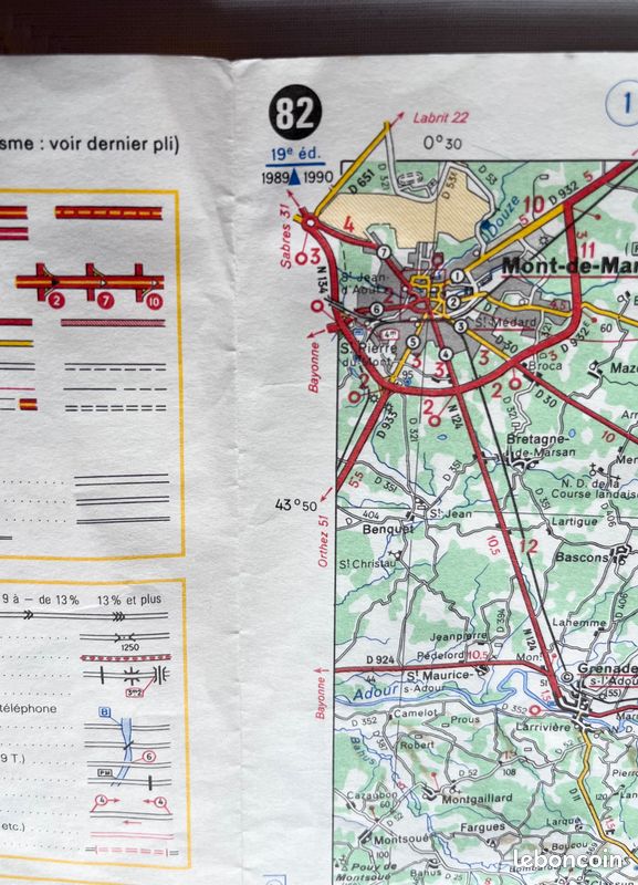 Ancienne Carte Routière Michelin Collector – 200 000e – Luchon-Perpignan