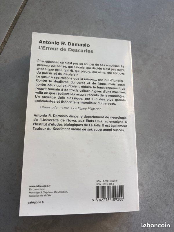 Antonio R DAMASIO « L’erreur de DESCARTES » (image 3)
