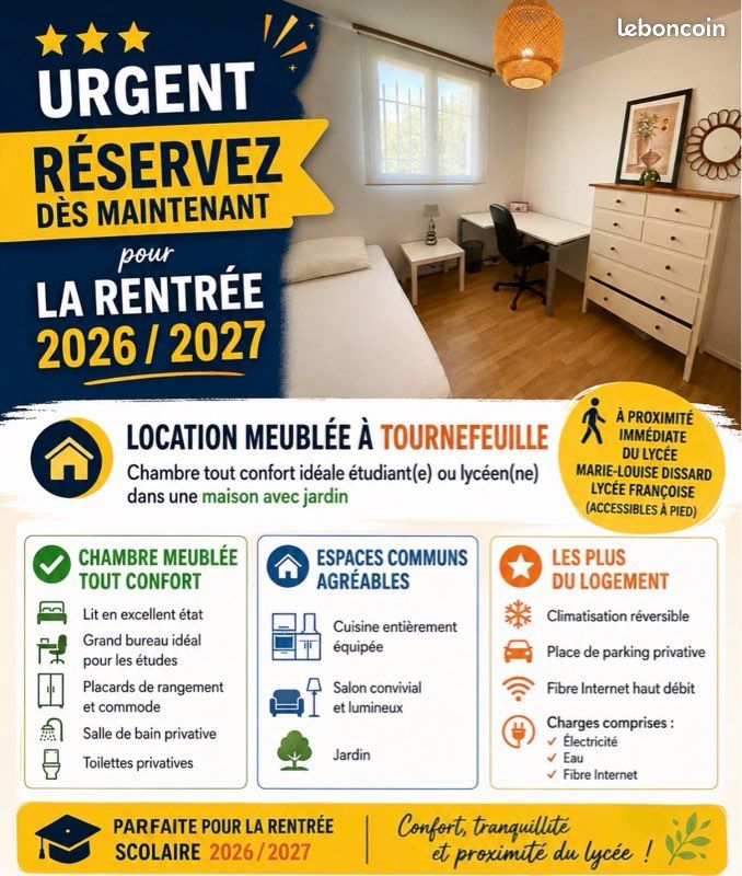 Maison 4 pièces 95 m² · à Tournefeuille · 95 m² · 475 €
