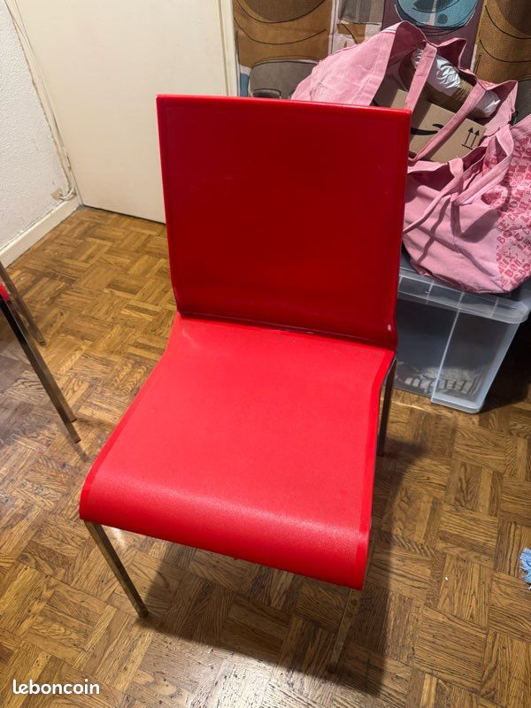 Lots 6 chaises rouge (image 3)