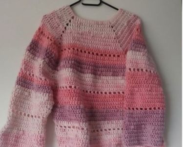 Veste-pull Au Crochet Fait Main – Tailles 3/4 Ans Et 5/6 Ans – Couleur Rose – Neuf Sans étiquette