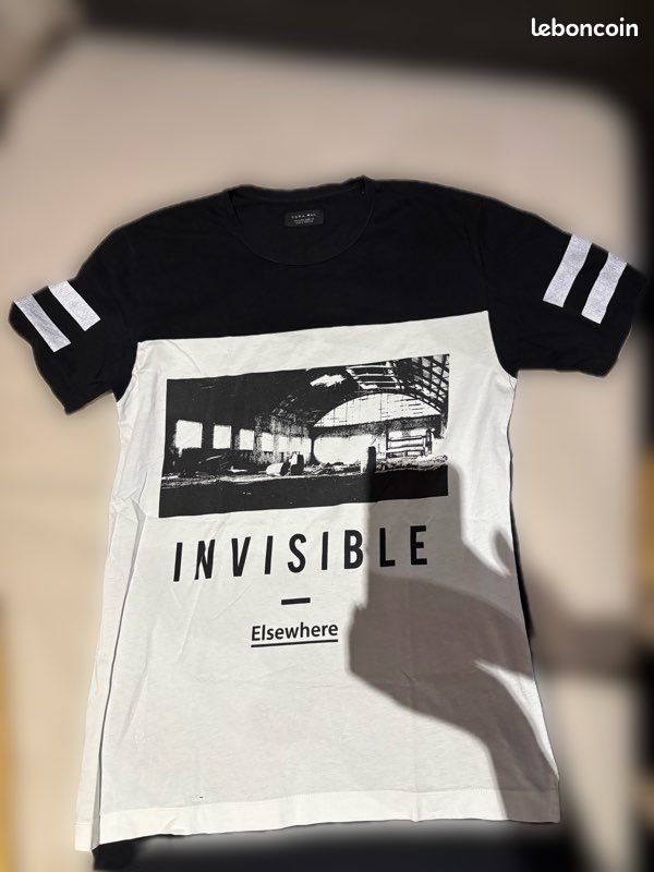 T-shirt Zara Homme Gris Imprimé Graphique - Taille M - Excellent état