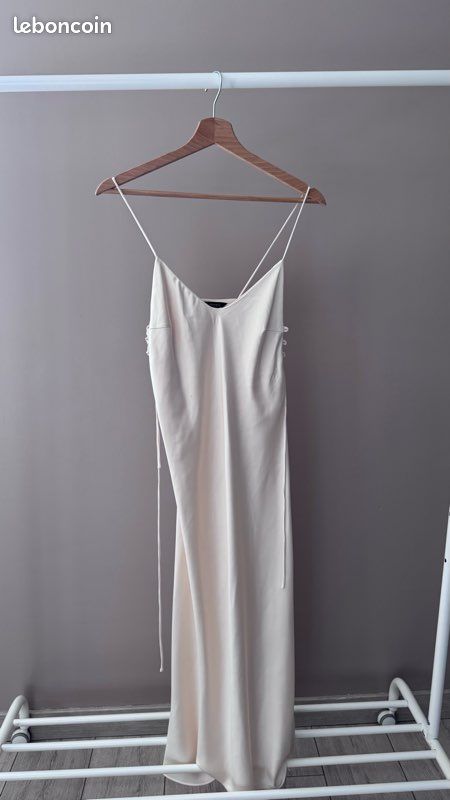 CHEMISE SATINÉE BEIGE rose Zara taille S neuve avec étiquette EUR 23,09 - FR