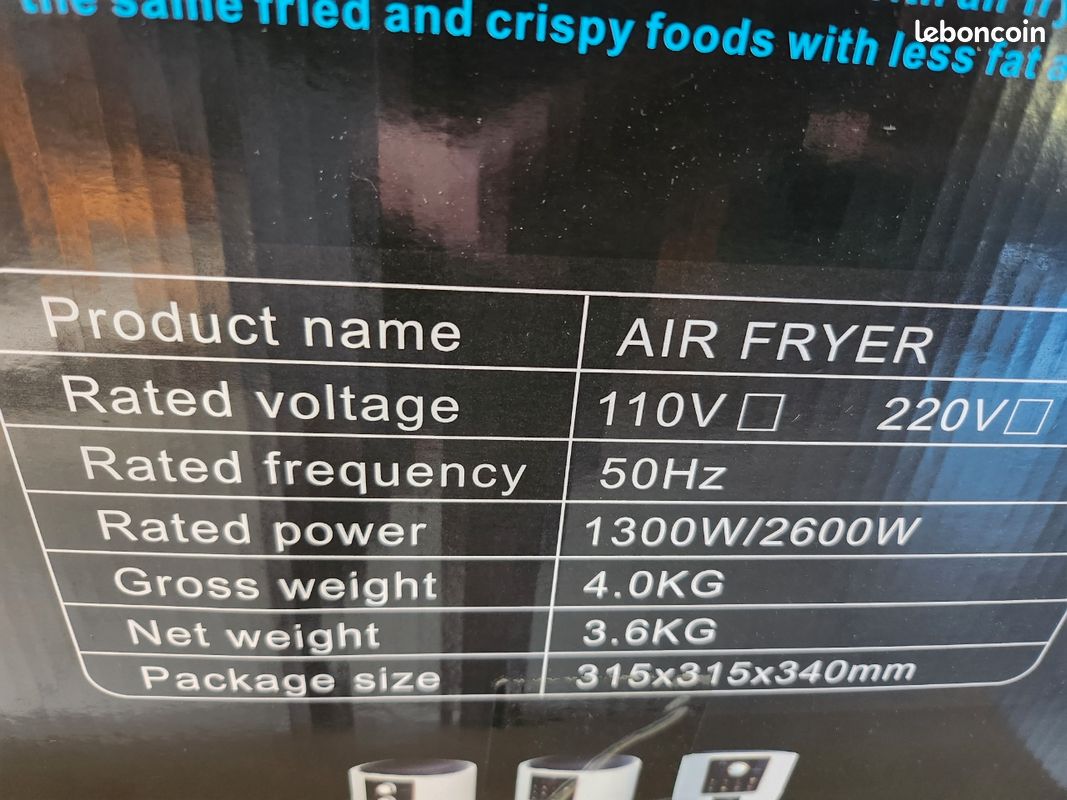 Air Fryer grande capacité 10 l neuf (image 2)