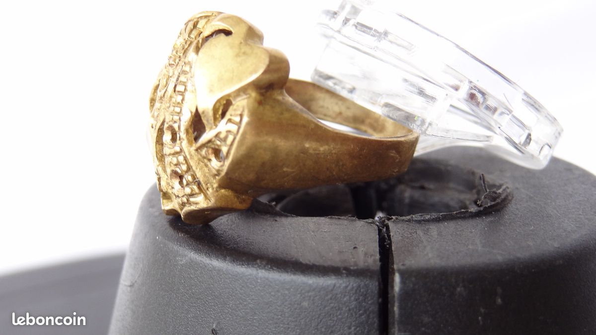Ancienne anniversaire bague de mariage en bronze ou métal argenté antique extremement rare artefact authentique époustouflant (image 5)