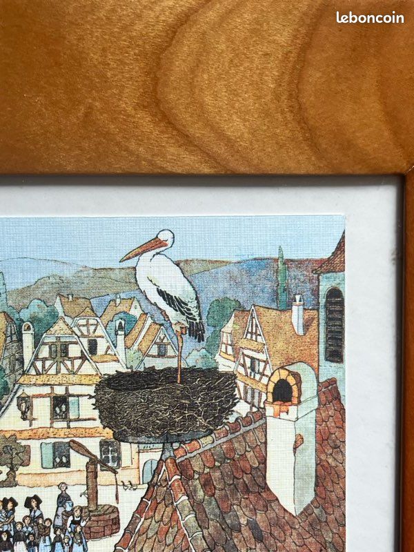 Carte postale Hansi « La cigogne est revenue » dans cadre (image 2)