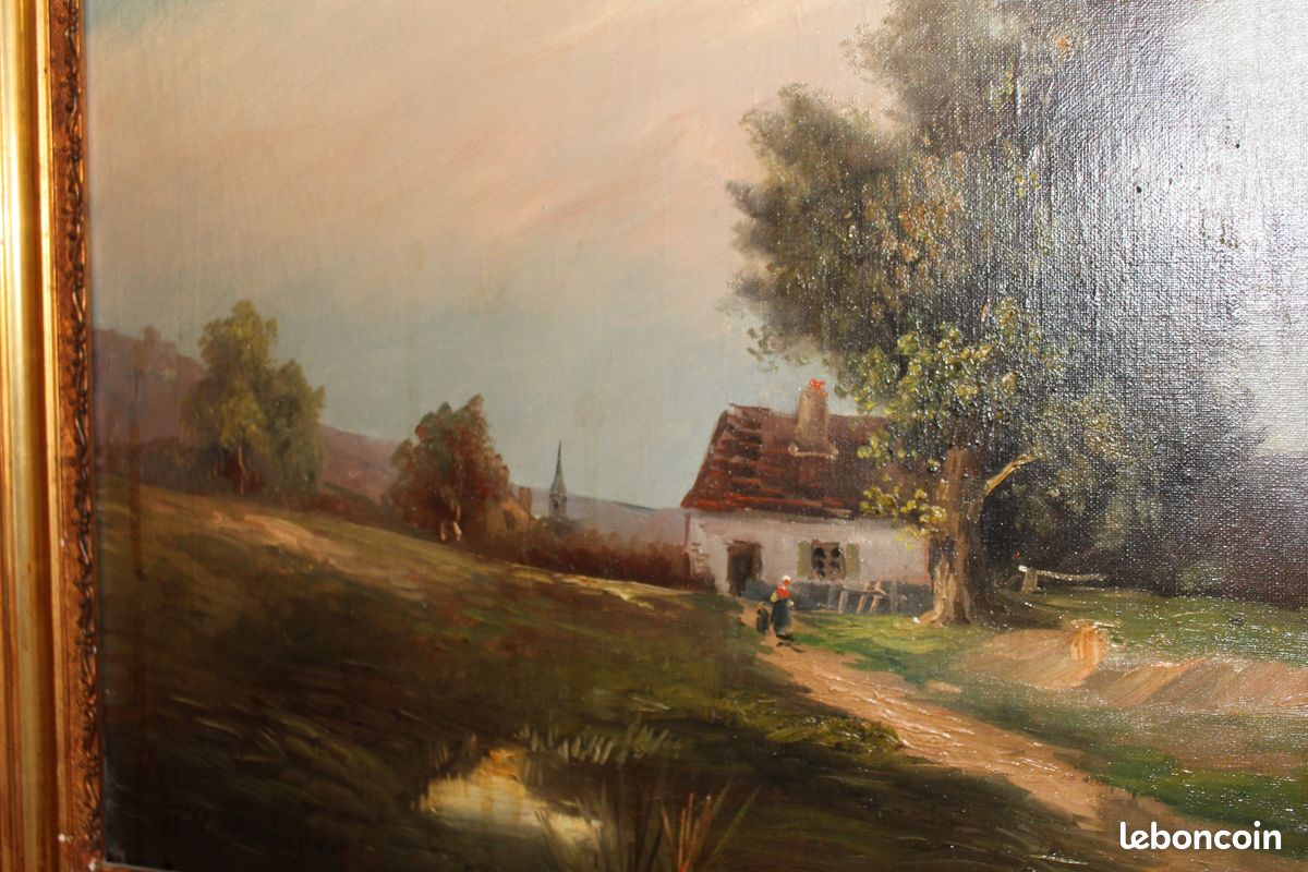 Tableau Toile Théodore Linsyer Barbizon Ancien Décoration Nature (image 5)