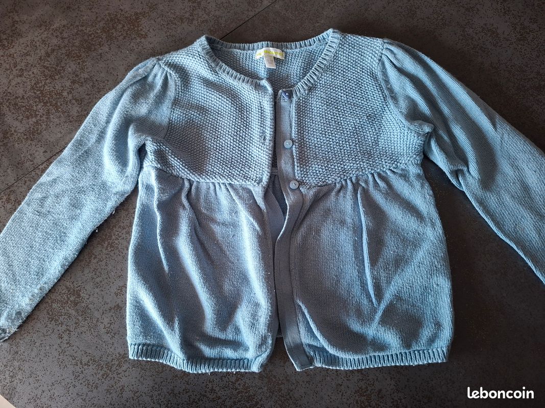 Gilet bleu pour fille de 4 ans (image 1)