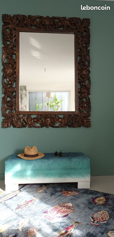 ✨ Bout de canapé relooké effet cuir vieilli – Pièce unique ✨ (image 5)