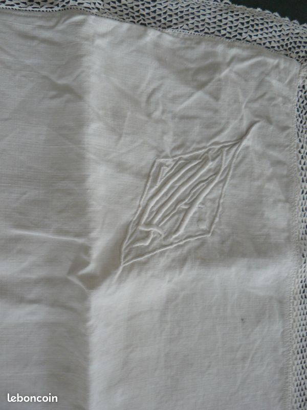 Taie d'oreiller ancien blanc (image 1)