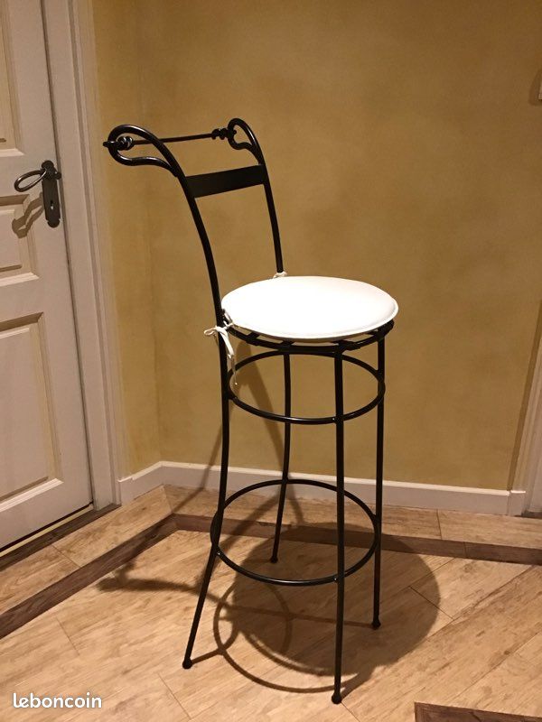 Tabouret haut en fer forgé (image 4)