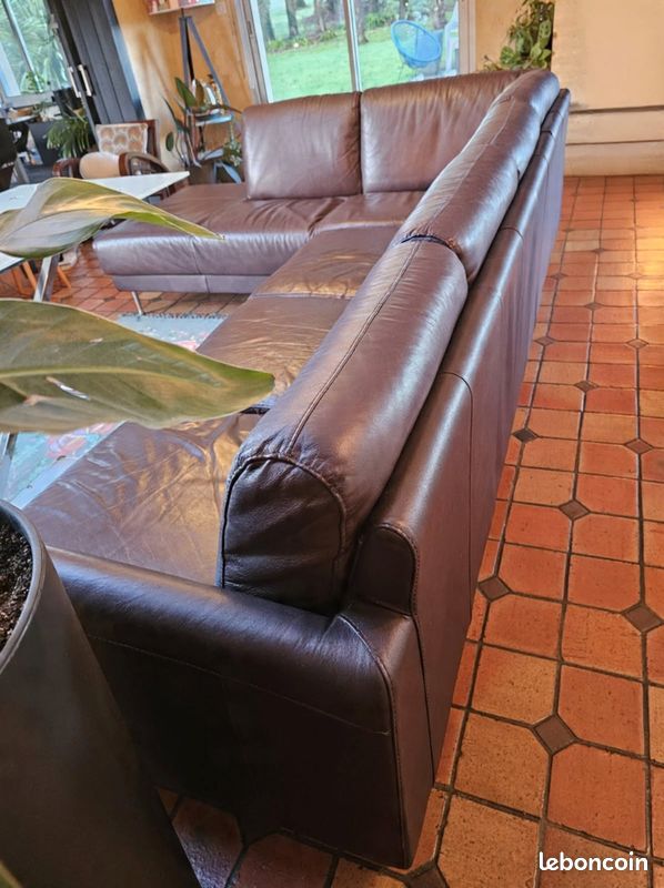 Canapé d'angle Roche Bobois Réflexion en tissu beige Canapé d'angle Roche Bobois Réflexion en tissu beige