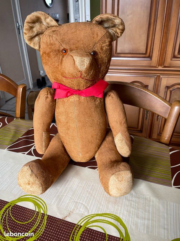 ancien ours en peluche vintage de 25 cm année 1940/1950
