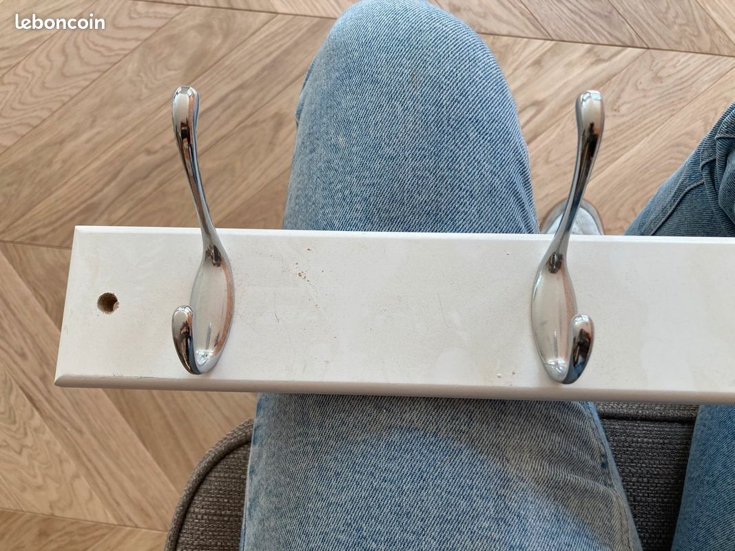 Porte manteau à fixer bois blanc (image 2)