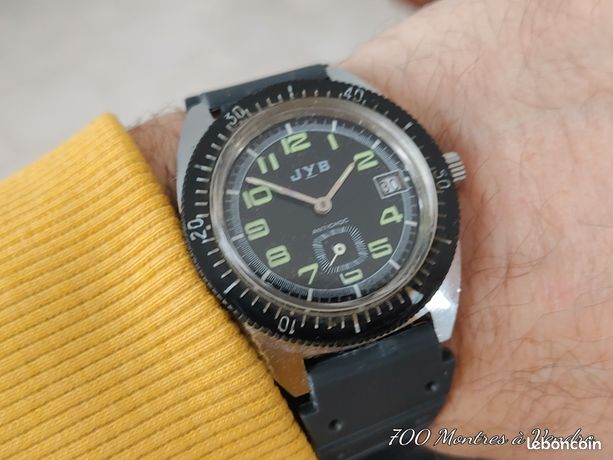 Montre De Plongée Vintage JYB Années 60 - Mécanique Manuelle, Boîtier Acier, état Fonctionnel