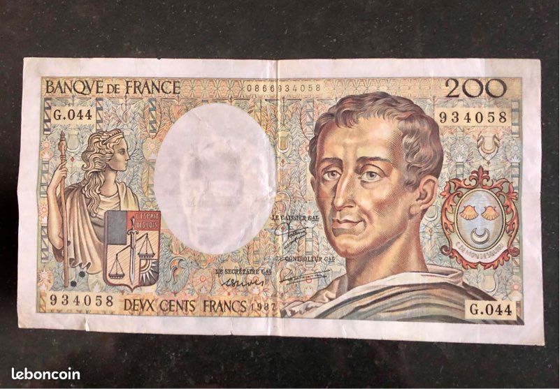 200 Francs MONTESQUIEU FRANCE 1982 (image 1)