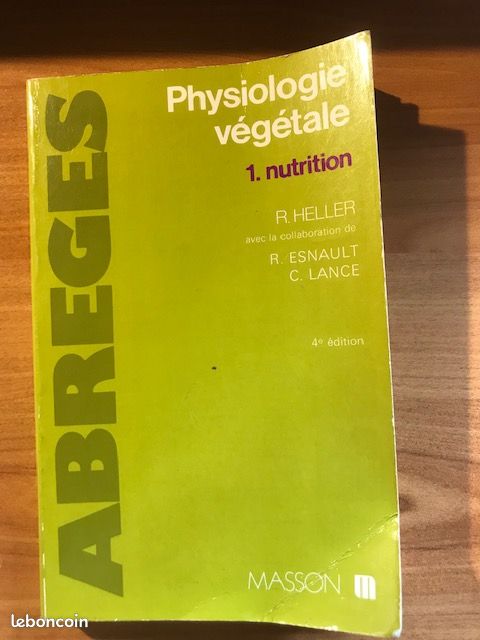 Physiologie végétale Tome 1 nutrition HELLER (image 1)