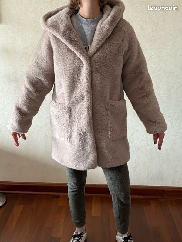 Manteau fausse fourrure beige Bomboogie - Taille 1 (image 3)