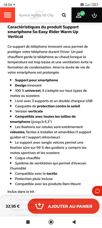 Support de smartphone - Pièces Scooter sur La Bécanerie