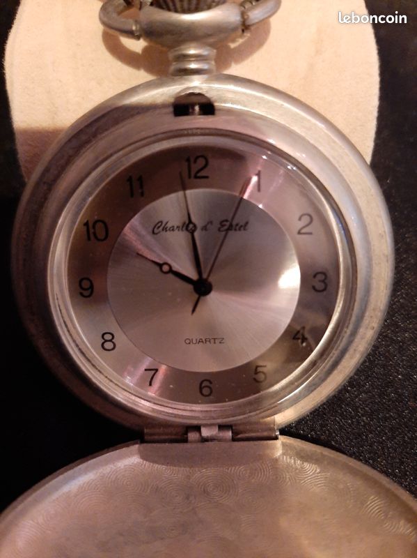 Montre à Gousset QUARTZ En Métal Argenté - Occasion, Très Bon état, Mouvement à Quartz