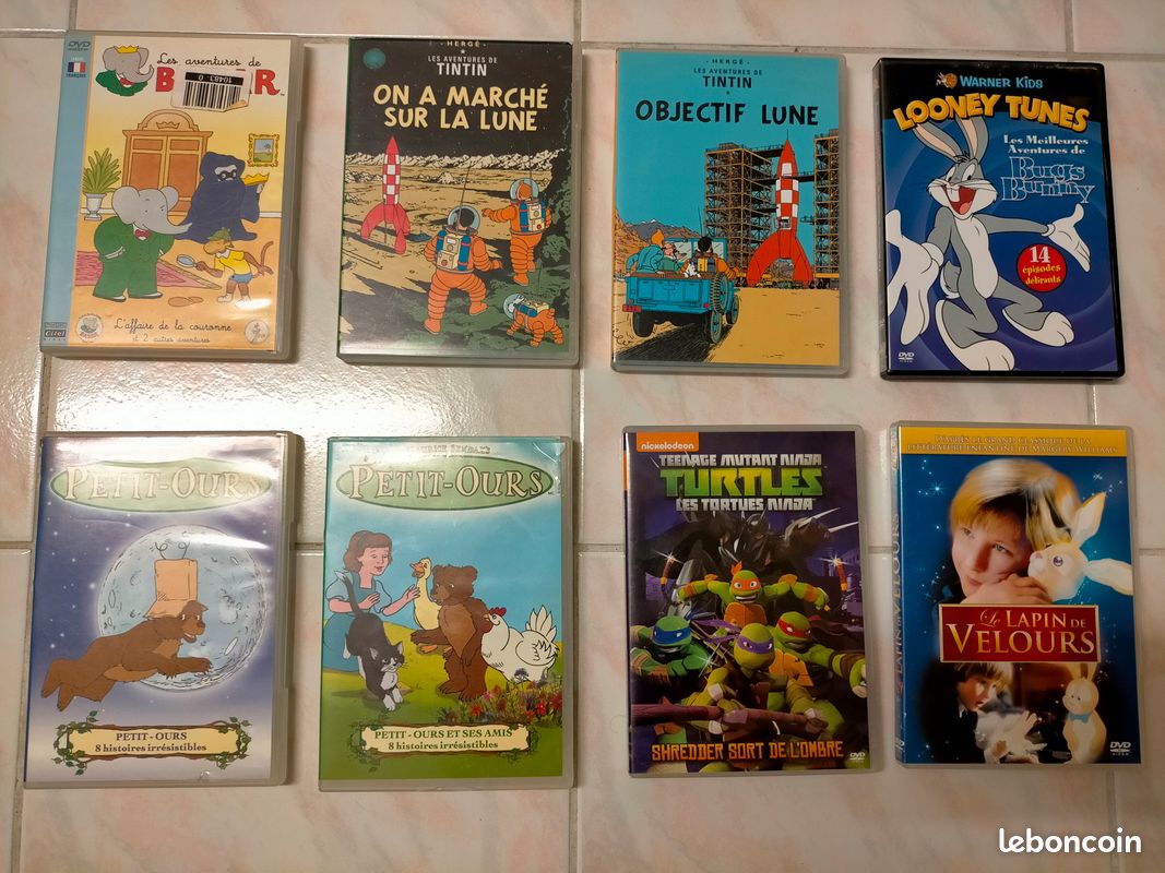 DVD dessins animés (Tintin, Babar, Petit ours) (image 1)