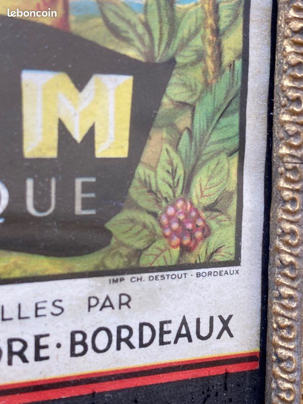 Encadrement publicitaire d’époque rhum Martinique Bordeaux (image 2)