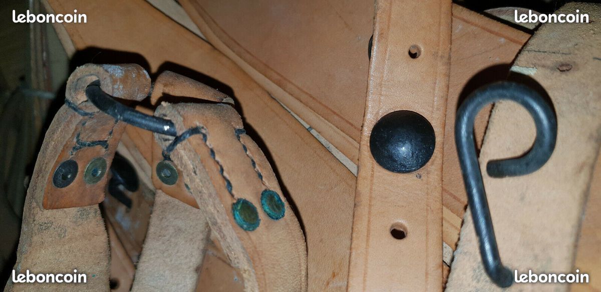 BRELAGE CUIR ARMEE FRANCAISE INDO-ALGERIE / BRELAGE LEATHER FRENCH ARMY ALGERIA