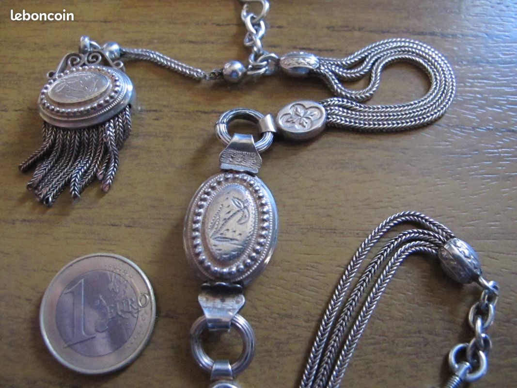 Chaîne De Gousset Antique En Argent Faite De Pièces De Monnaie - Occasion - Pièce De Collection
