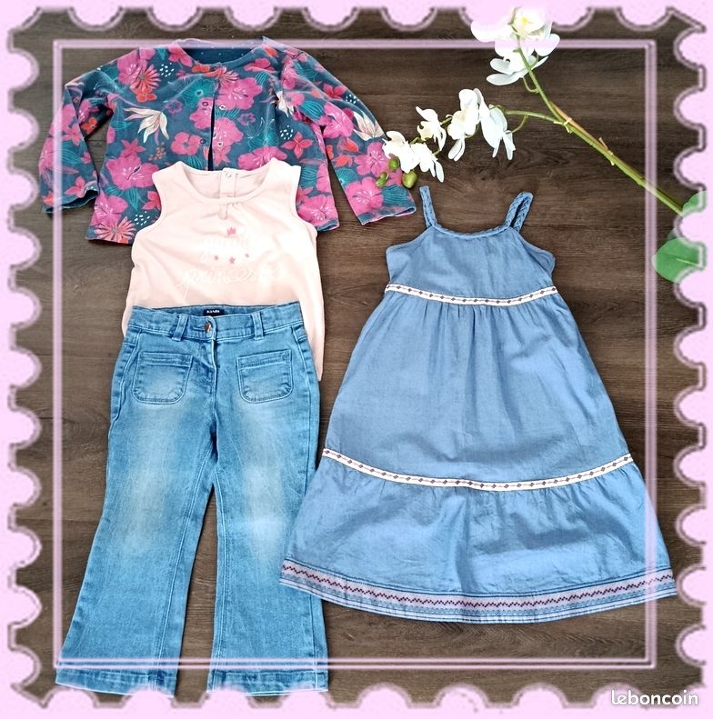 đž Lot vĂȘtements fille 24 mois printemps Ă©tĂ© mi-saison â Kiabi Lupilu â 4 piĂšces â TrĂšs bon Ă©tat đž (image 1)