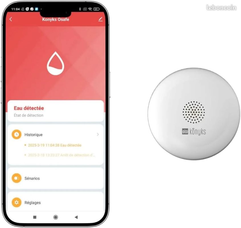 Lot De 5 Capteurs D’eau Intelligents Phyn – Alertes Wi-Fi, Sonores Et Mobiles (reconditionnés)