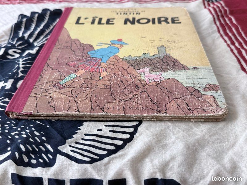 Tintin - L'Île Noire (Édition Casterman 1957 - Ancienne couverture - Dos B22) (image 2)