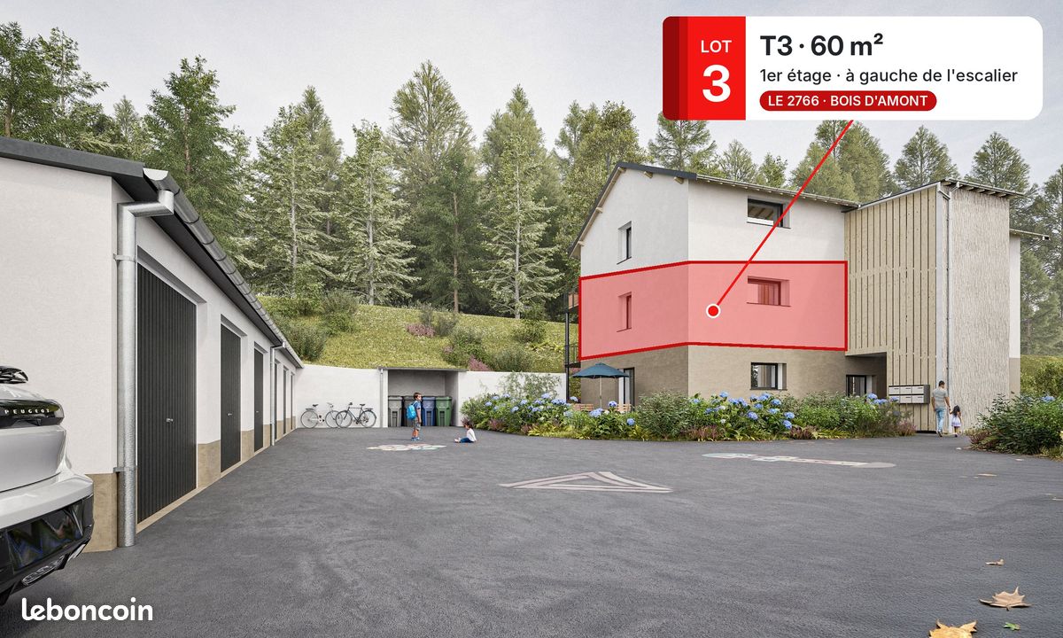Appartement 3 pièces 60 m² · à Bois-d'Amont · 60 m² · 151 000 €