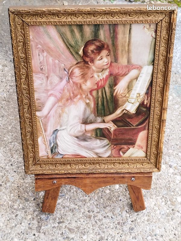 Tableau papier peint encadrement doré très ancien (image 16)