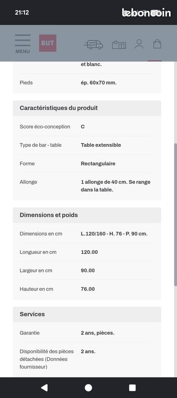 Table à manger blanche et bois (image 6)