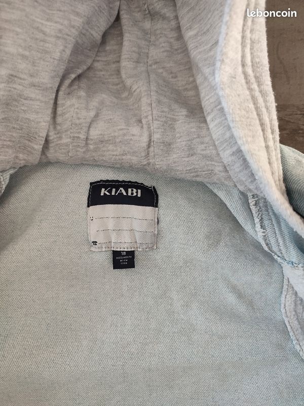 Veste en jean's à capuche Kiabi 18 mois (image 2)