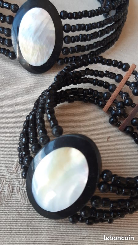 Collier et bracelet en perles et nacre (image 3)