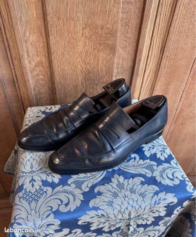 Mocassins Berluti Sur Mesure - Noir Cuir - Pointure 40,5 - Occasion Très Bon état