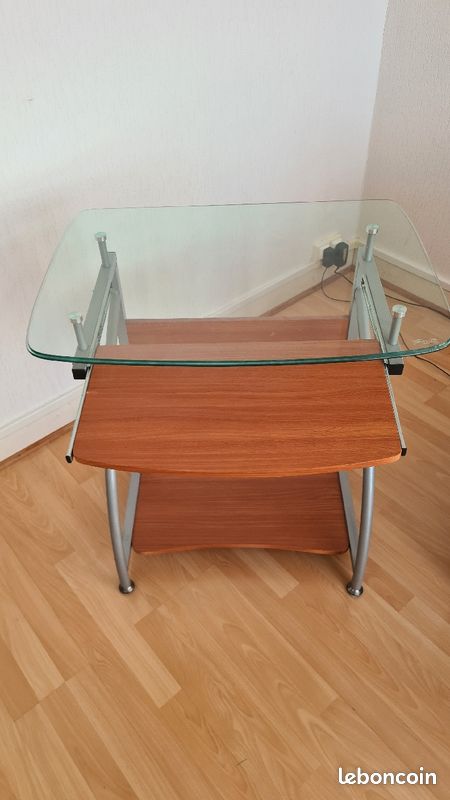 Bureau verre et bois (image 2)