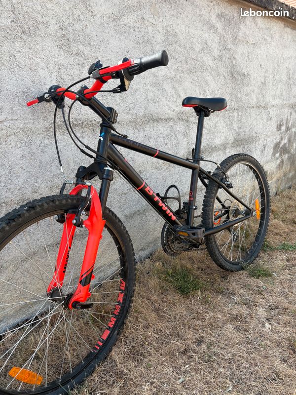 Btwin vtt 24" rockrider 500 orange avec porte bidon (image 3)
