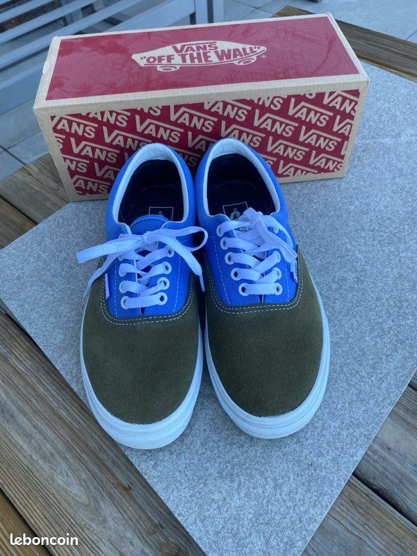 Baskets Vans Era neuves 40 EU mixte homme vert kaki bleu bicolore