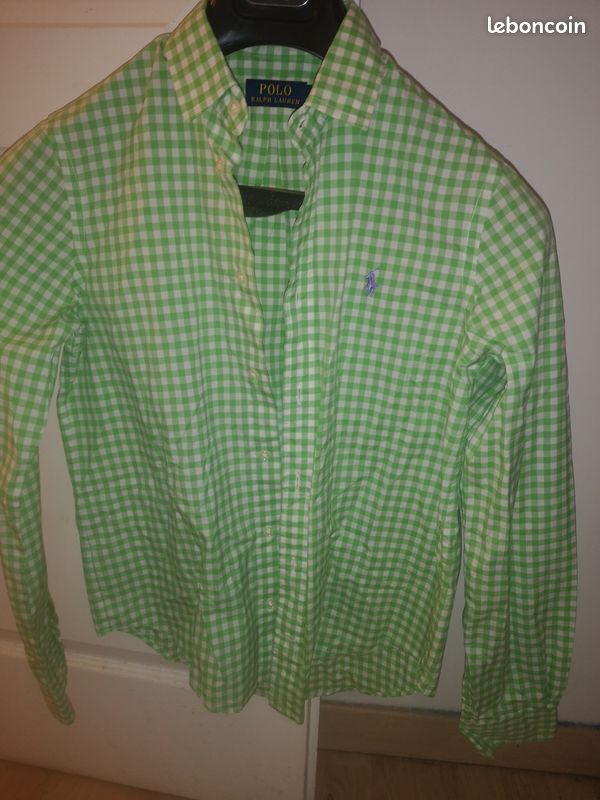 Chemise Ralph Lauren verte et blanche (image 2)