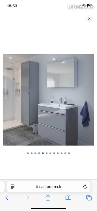 Armoire / colonne salle de bain gris imandra (image 1)