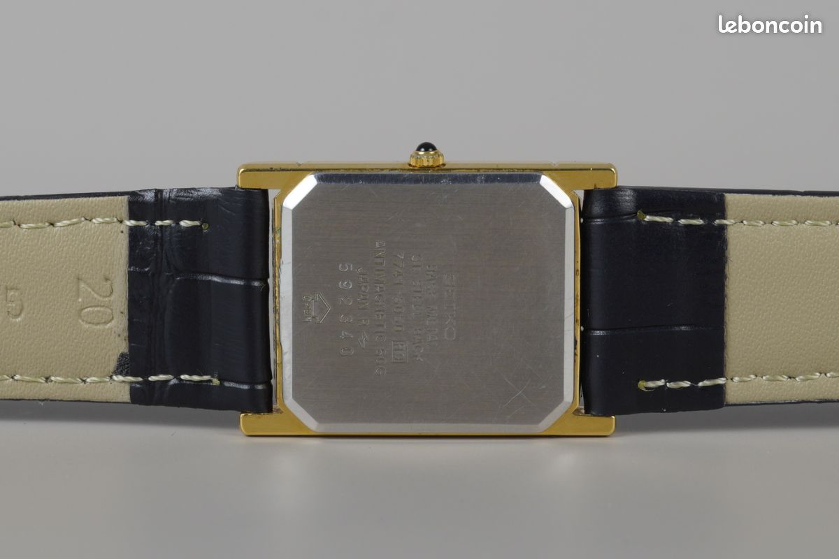 Seiko Dolce Quartz « Tank » 7741-5050 - Montres & Bijoux