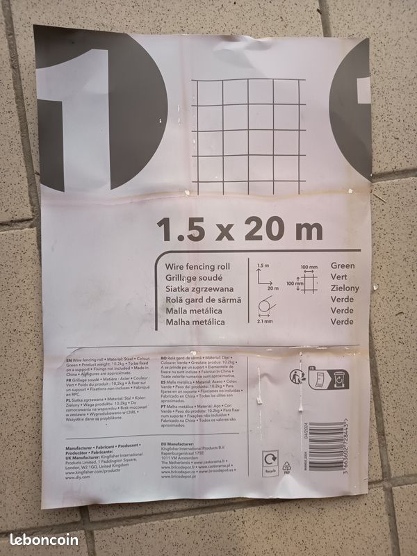 Rouleau grillage 1.5 m x 15 m (image 2)